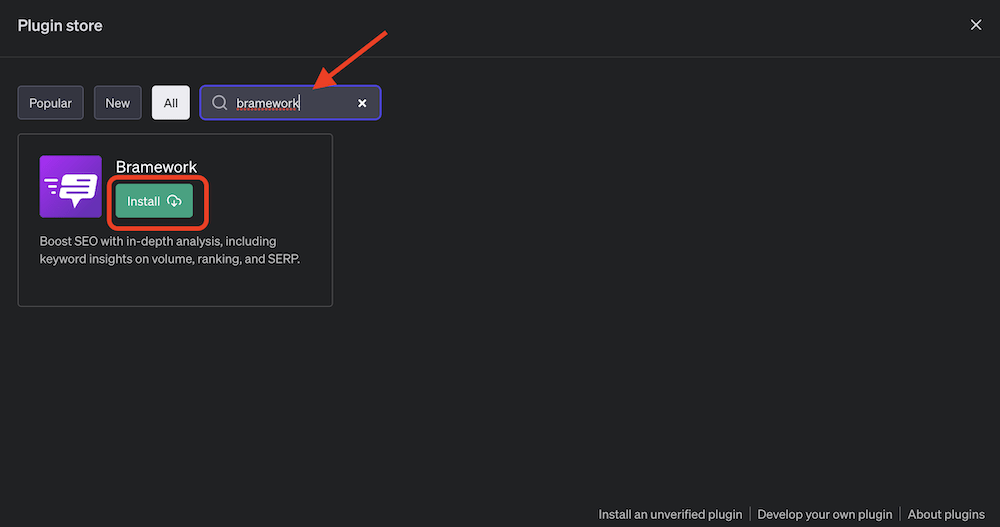 Bramework ChatGPT Plugin Search