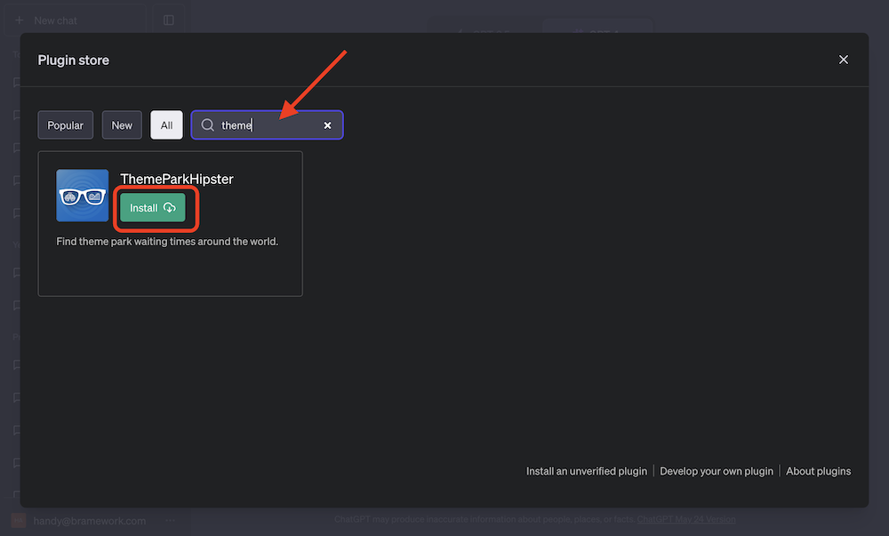 ThemeParkHipster ChatGPT Plugin Search